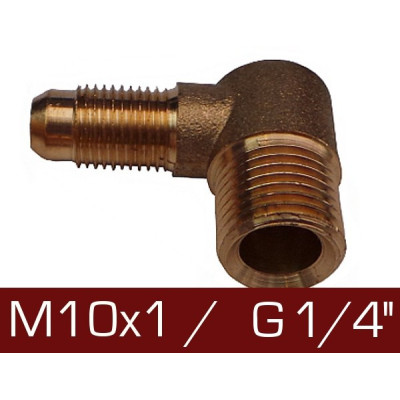 Kolanko 90° redukcja Ø6/Ø8 - M10x1 / G 1/4'' Kolanko 90° redukcja Ø6/Ø8 - M10x1 / G 1/4''