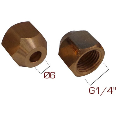 Nakrętka Ø6 G1/4'' Nakrętka Ø6 G1/4''