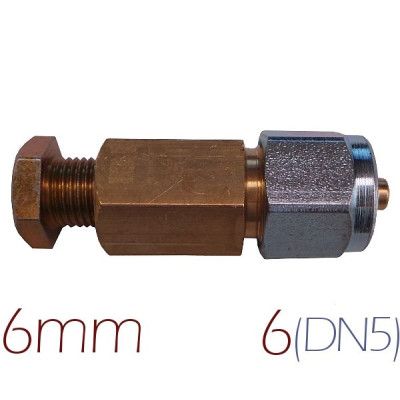 Złączka MIEDŹ 6mm - RURA PCV 6mm Złączka MIEDŹ 6mm - RURA PCV 6mm