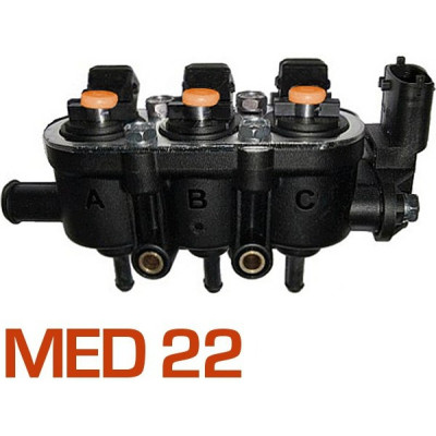Injection rail Lnadi Renzo Med 3cyl. (25-65/orange) with sensor Injection rail Lnadi Renzo Med 3cyl. (25-65/orange) with sensor