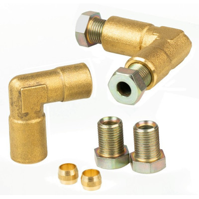 Copper pipe coupling Ø6 / Ø6 / 90°