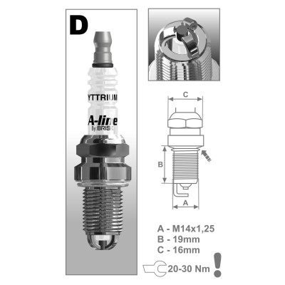 BRISK 36 DR17YCY-1 SPARK PLUG A-LINE BRISK 36 DR17YCY-1 SPARK PLUG A-LINE