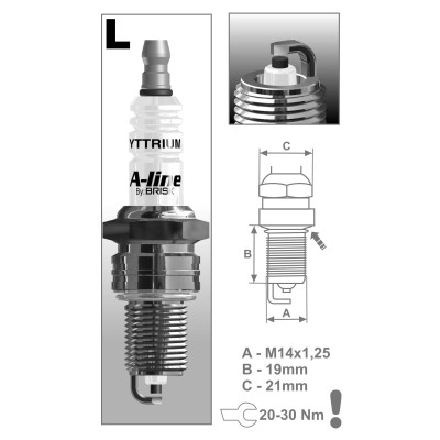BRISK 23 DR17LDCY SPARK PLUG A-LINE BRISK 23 DR17LDCY SPARK PLUG A-LINE