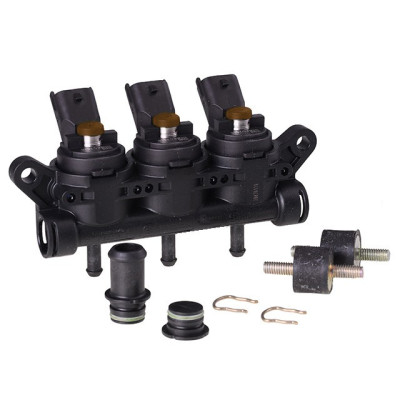 LANDI RENZO GI12 XXS 3cyl. ( brown ) injection rail LANDI RENZO GI12 XXS 3cyl. ( brown ) injection rail